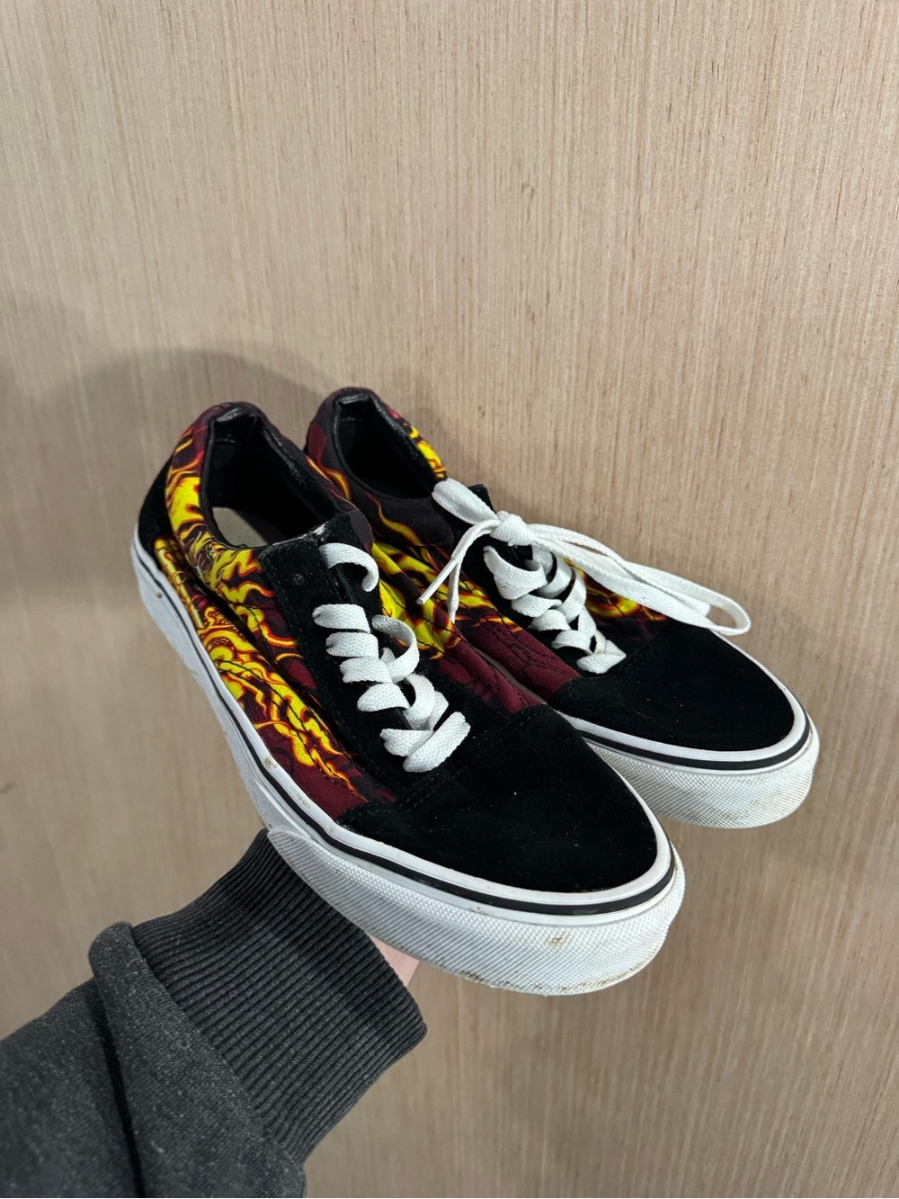 Vans Samurai Rising Old Skool Skate Shoes Flame Skull Size 6